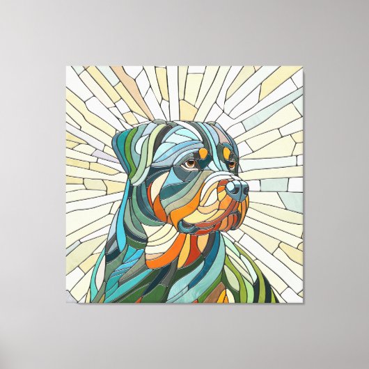 Rottweiler-Hund - Mosaikkunst Leinwanddruck (Vorderseite)