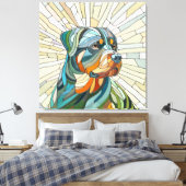 Rottweiler-Hund - Mosaikkunst Leinwanddruck (Insitu (Schlafzimmer))