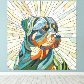 Rottweiler-Hund - Mosaikkunst Leinwanddruck (Insitu (Holzboden))