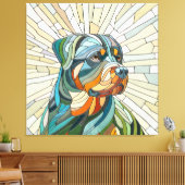 Rottweiler-Hund - Mosaikkunst Leinwanddruck (Insitu (Wohnzimmer))