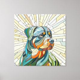 Rottweiler-Hund - Mosaikkunst Leinwanddruck