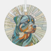 Rottweiler-Hund - Mosaikkunst Ornament Aus Glas (Vorderseite)
