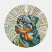 Rottweiler-Hund - Mosaikkunst Ornament Aus Glas (Rückseite)