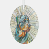 Rottweiler-Hund - Mosaikkunst Ornament Aus Glas (Vorderseite links)