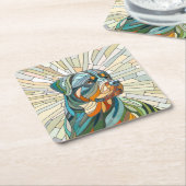 Rottweiler-Hund - Mosaikkunst Rechteckiger Pappuntersetzer (angewinkelt)