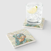 Rottweiler-Hund - Mosaikkunst Steinuntersetzer (Seitenansicht)