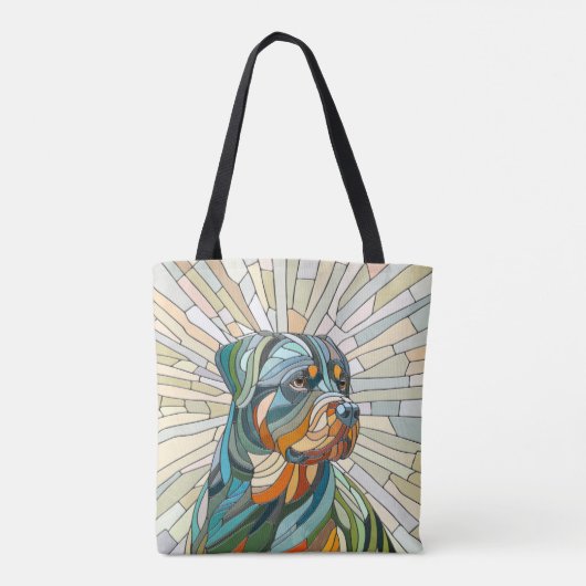 Rottweiler-Hund - Mosaikkunst Tasche (Rückseite)