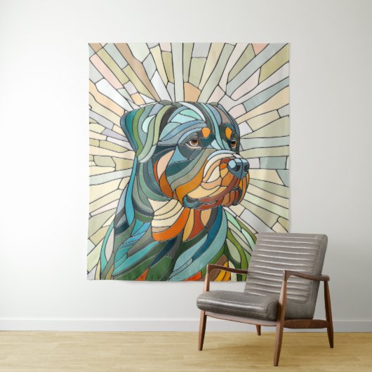 Rottweiler-Hund - Mosaikkunst Wandteppich (Beispiel)