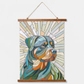 Rottweiler-Hund - Mosaikkunst Wandteppich Mit Holzrahmen (Vorderseite)