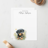 Rottweiler Hund Niedlich Welpe Wasserfarbe Persona Mitteilungskarte (Vorderseite/Rückseite Beispiel)