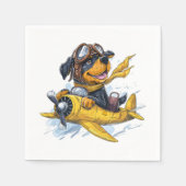 Rottweiler Hund Pilot Flugzeug Serviette (Vorderseite)