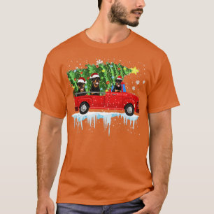 Rottweiler Hund Red Car LKW Weihnachtsbaum Merry T-Shirt