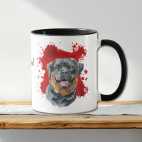 Rottweiler Hund Roter Abstrakter Hintergrund