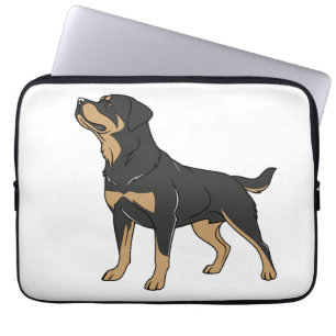 Rottweiler Hund, Rottweiler Hund stehend Laptopschutzhülle
