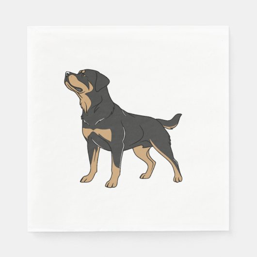 Rottweiler Hund, Rottweiler Hund stehend Serviette (Vorderseite)