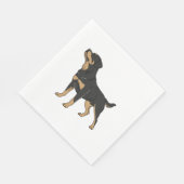 Rottweiler Hund, Rottweiler Hund stehend Serviette (Ecke)
