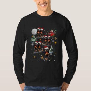 Rottweiler Hund Santa Claus Mond Lustiges Weihnach T-Shirt