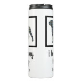 Rottweiler Hund Silhouette Gelb & Blau Thermosbecher (Rückseite)