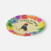 Rottweiler Hund Spaß Paint Splash Party Pappteller (Schrägansicht)