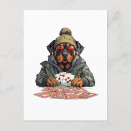 Rottweiler Hund Spielkarten Postkarte