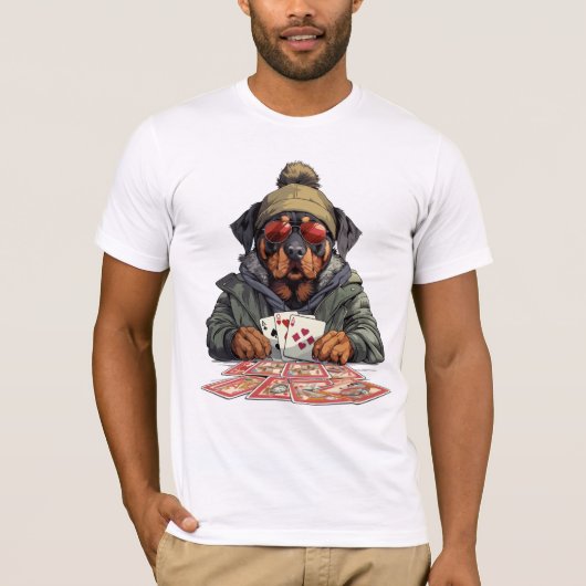 Rottweiler Hund Spielkarten T-Shirt (Vorderseite)