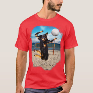 Rottweiler Hund spielt Beach Volleyball T-Shirt