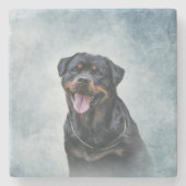 Rottweiler Hund Steinuntersetzer (Vorderseite)
