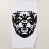 Rottweiler Hund Strandtuch (Vorderseite)