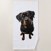 Rottweiler Hund Strandtuch (Vorderseite)
