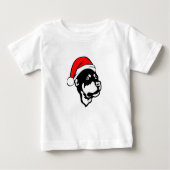 Rottweiler Hund trägt eine Red Christmas Weihnacht Baby T-shirt (Vorderseite)