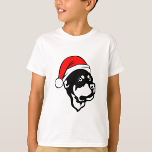 Rottweiler Hund trägt eine Red Christmas Weihnacht T-Shirt