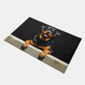 Rottweiler Hund Türmatte Kunst (Schrägansicht)