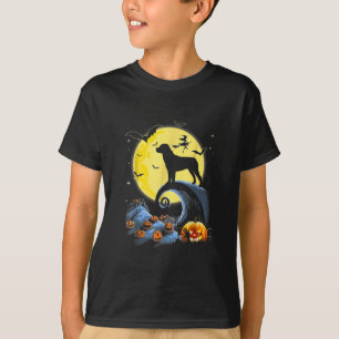 Rottweiler-Hund und Mond-lustiges halloween Kostüm T-Shirt
