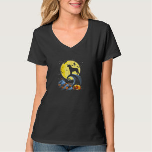 Rottweiler-Hund und Mond-lustiges halloween Kostüm T-Shirt