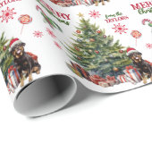 Rottweiler Hund unter dem Weihnachtsbaum Geschenkpapier (Rolleneckpunkt)