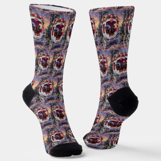 Rottweiler Hund Valentinstag Socken (Gewinkelt)