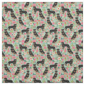 Rottweiler Hund Vintage Blumenzwerge Stoff (Muster)