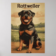Rottweiler-Hund Vintage-Kunst