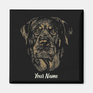 Rottweiler-Hund Vintage-Porträt Rottie-Design Magnet