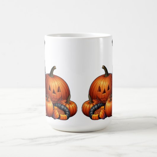 Rottweiler Hund von Halloween Pumpkins sitzend Kaffeetasse (Mittel)