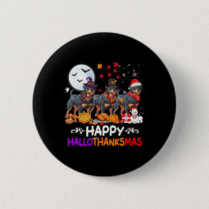 Rottweiler Hund Weihnachten Frohe Hallothankmas Da Button