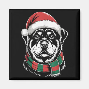 Rottweiler Hund Weihnachten Santa Hut Schal Weihna Magnet