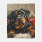 Rottweiler Hund Weihnachtsfestlich Fleecedecke (Vorderseite)