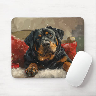 Rottweiler Hund Weihnachtsfestlich Mousepad