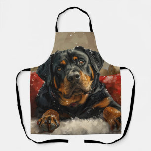 Rottweiler Hund Weihnachtsfestlich Schürze