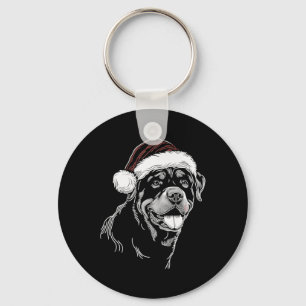 Rottweiler Hund Weihnachtsmann Hut Weihnachten Xma Schlüsselanhänger