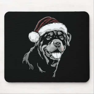 Rottweiler Hund Weihnachtsmannmütze Weihnachten We Mousepad