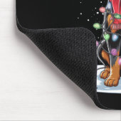 Rottweiler Hund Weihnachtsmannmütze Weihnachtsbaum Mousepad (Ecke)