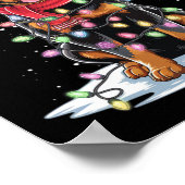 Rottweiler Hund Weihnachtsmannmütze Weihnachtsbaum Poster (Ecke)