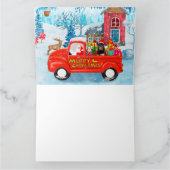 Rottweiler Hund Weihnachtswagen Schnee Karte (Innenseite)